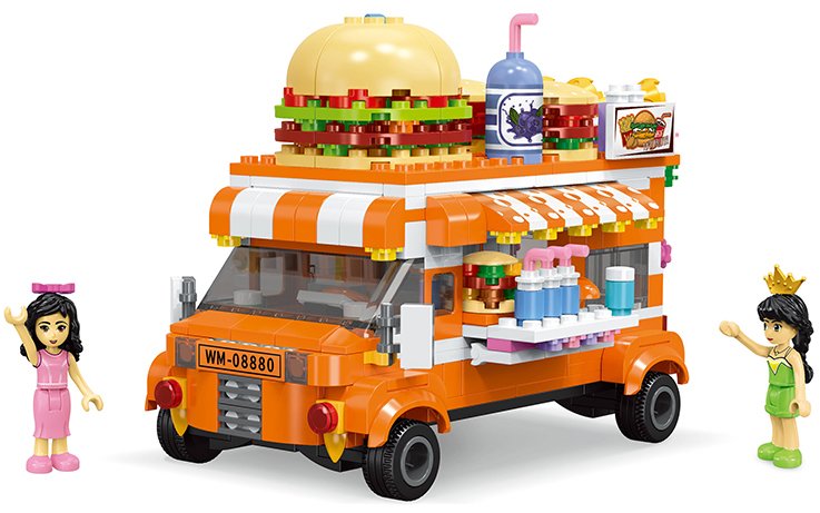 Handig sturen hamer Hamburger Milk Shake Food Truck Building Block Toy Set w/ 2 Minifigure –  FIGMINI